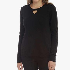 One A Women's Long Sleeve Keyhole Blouse Top